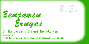 benjamin ernyei business card